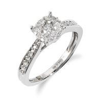 18ct white gold 050ct diamond solitaire style ring