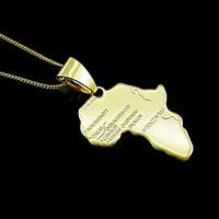 18K Real Gold Plated Map Of Africa Pendant 2.94.9CM