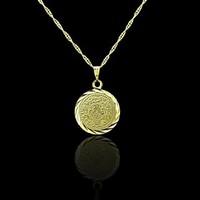 18K Real Gold Plated Allah Muslim Coin Pendant 23CM