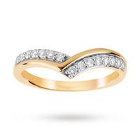 18ct yellow gold 025 total carat weight diamond set shaped band