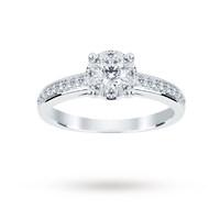 18ct White Gold 0.50 Carat Total Weight Diamond Multi Stone Ring - Ring Size J