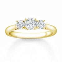 18 Carat Yellow Gold 0.75 Carat 3 Stone Claw Set Eternity Ring