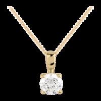 18ct Gold 0.47ct 4 Claw Diamond Pendant