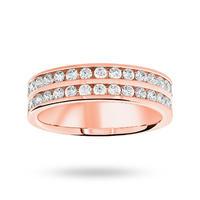 18 Carat Rose Gold 0.75 Carat Brilliant Cut 2 Row Half Eternity Ring