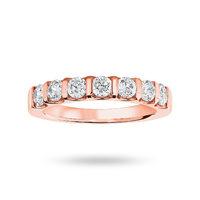 18 Carat Rose Gold 0.77 Carat Brilliant Cut Bar Half Eternity Ring