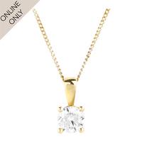 18ct Gold 0.40ct 4 Claw Diamond Pendant