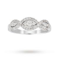 18ct White Gold 0.33ct Diamond Triple Marquise Ring