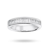 18 carat white gold 075 carat baguette cut half eternity ring