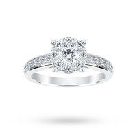 18ct White Gold 1.00 Carat Total Weight Diamond Multi Stone Ring - Ring Size K