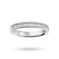 18 Carat White Gold 0.33 Carat Baguette Cut Half Eternity Ring