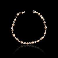 18k russia 585 golden plated rose color beads bracelet 20cm05cm width