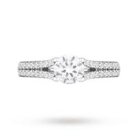 18ct White Gold 1.00ct Diamond Ring with Diamond Set Shoulders - Ring Size K