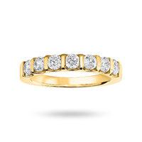 18 carat yellow gold 077 carat brilliant cut bar half eternity ring