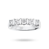 18 Carat White Gold 0.90 Carat Brilliant Cut Bar Half Eternity Ring