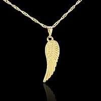 18K Real Golden Plated Angel Wings Pendant Necklace