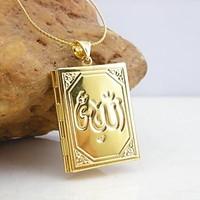 18K Golden Plated Allah Muslim Book Pendant