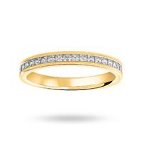 18 carat yellow gold 050 carat princess cut channel set half eternity  ...