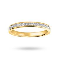 18 Carat Yellow Gold 0.33 Carat Princess Cut Half Eternity Ring