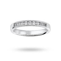 18 Carat White Gold 0.20 Carat Brilliant Cut and Baguette Channel Set Half Eternity Ring