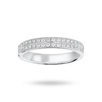 18 Carat White Gold 0.25 Carat Brilliant Cut 2 Row Claw Pave Half Eternity Ring