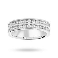 18 Carat White Gold 0.75 Carat Brilliant Cut 2 Row Half Eternity Ring