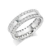 18ct White Gold 2.00ct Claw Set Diamond Edged Wedding Ring