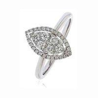 18ct White Gold and Diamond 0.45ct Cluster Ring