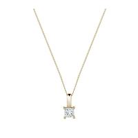 18ct yellow gold 050ct princess cut diamond pendant