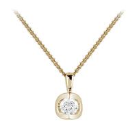 18ct yellow gold 025ct tension set diamond pendant