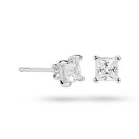 18ct White Gold 0.50ct Princess Cut Stud Earrings