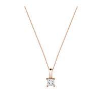 18ct Rose Gold 0.50ct Princess Cut Diamond Pendant