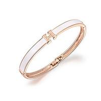 18k Gold Crystal H Letter Bracelet Bangle Jewelry for Lady