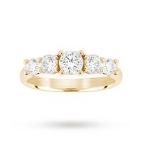 18ct yellow gold 100ct diamond 5 stone eternity d colour ring ring siz ...