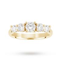 18ct Yellow Gold 1.50ct Diamond 5 Stone Eternity D Colour Ring - Ring Size O