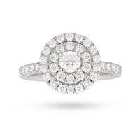 18ct White Gold 1.00 Carat Total Weight Halo Engagement Ring - Ring Size N