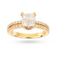 18 Carat Yellow Gold 0.79 Total Carat Weight Diamond Ring