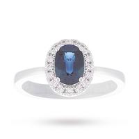 18 carat white gold sapphire and diamond ring