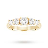 18ct Yellow Gold 1.00ct Diamond 5 Stone Eternity D Colour Ring