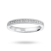 18 Carat White Gold 0.50 Carat Princess Cut Channel Set Half Eternity Ring