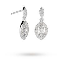 18ct White Gold 0.33ct Diamond Marquise Drop Earrings