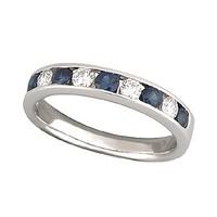 18ct white gold sapphire and 0.28 carat diamond ring