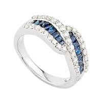 18ct white gold sapphire and 058 diamond ring