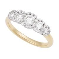 18ct two colour gold 090 carat diamond five stone flower ring