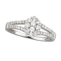 18ct white gold 050 carat diamond split shoulder ring