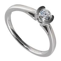 18ct white gold 0.40 carat diamond bezel-set ring