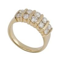 18ct gold 1.00 carat diamond bar-set ring