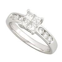 18ct white gold 0.70 carat princess cut diamond ring