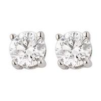 18ct white gold 0.90 carat diamond solitaire stud earrings