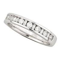 18ct white gold 0.50 carat round brilliant and baguette diamond ring