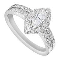 18ct white gold 0.80 carat marquise diamond ring